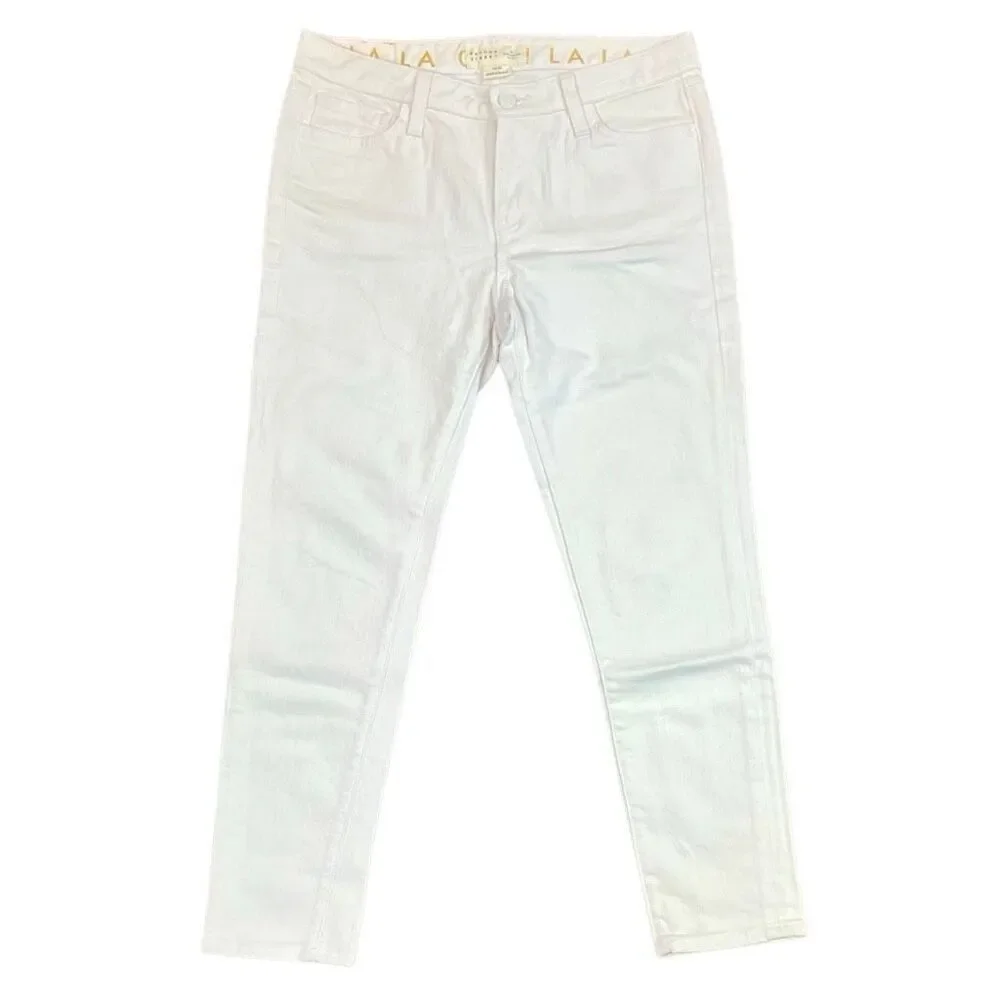 Kate Spade Broome Street White Mid Rise Straight Leg Jeans 29